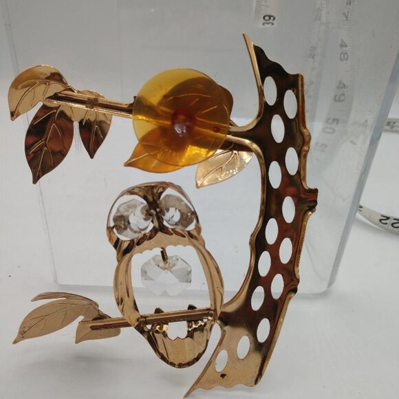 Vintage Mid Century Metal Owl 3D Window - Frig Art Gold Tone Wall Hang Brass - Picture 6 of 7